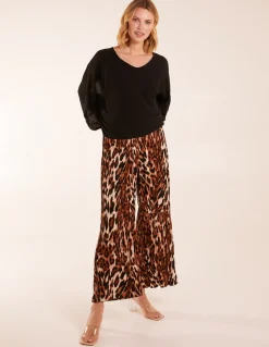 Abstract Cheetah Pleated Trousers