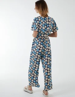Abstract Honeycomb Cross Over Jumpsuit