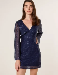 Angel Sleeve Sequin Mini Dress