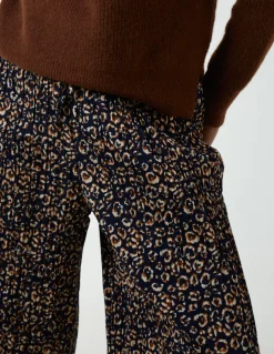 Animal Print Cropped Trousers