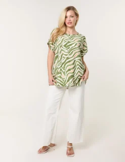 Animal Printed Diamante Detailed Top