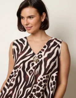 Animal Print V Neck Dress