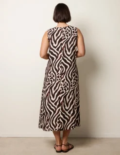 Animal Print V Neck Dress