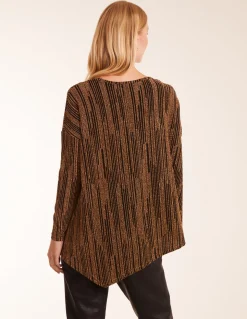 Asymmetric Batwing Metallic Top
