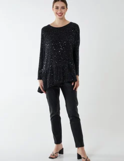Asymmetric Hem Batwing Oversized Top