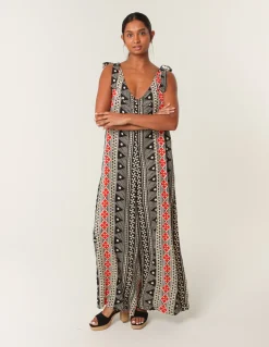 Aztec Tie Shoulder Jumpsuit