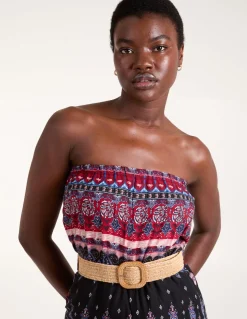Aztec Woven Belted Bandeau Jumpsuit