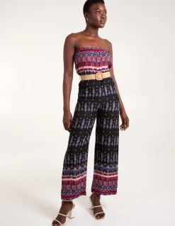 Aztec Woven Belted Bandeau Jumpsuit