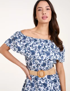 Bardot Broderie Mini Belted Dress