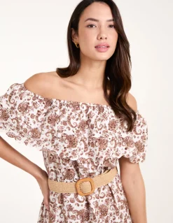 Bardot Broderie Mini Belted Dress