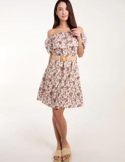 Bardot Broderie Mini Belted Dress