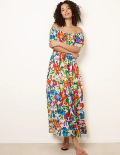 Bardot Tassel Tie Tiered Maxi Dress
