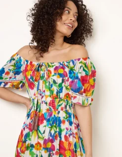 Bardot Tassel Tie Tiered Maxi Dress