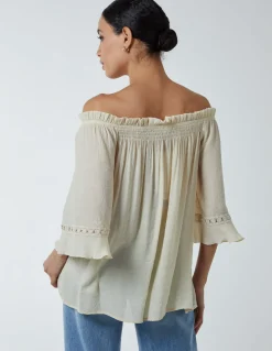 Bardot Tie Front Top