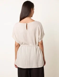 Belted Wide Sleeve Top