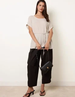 Belted Wide Sleeve Top
