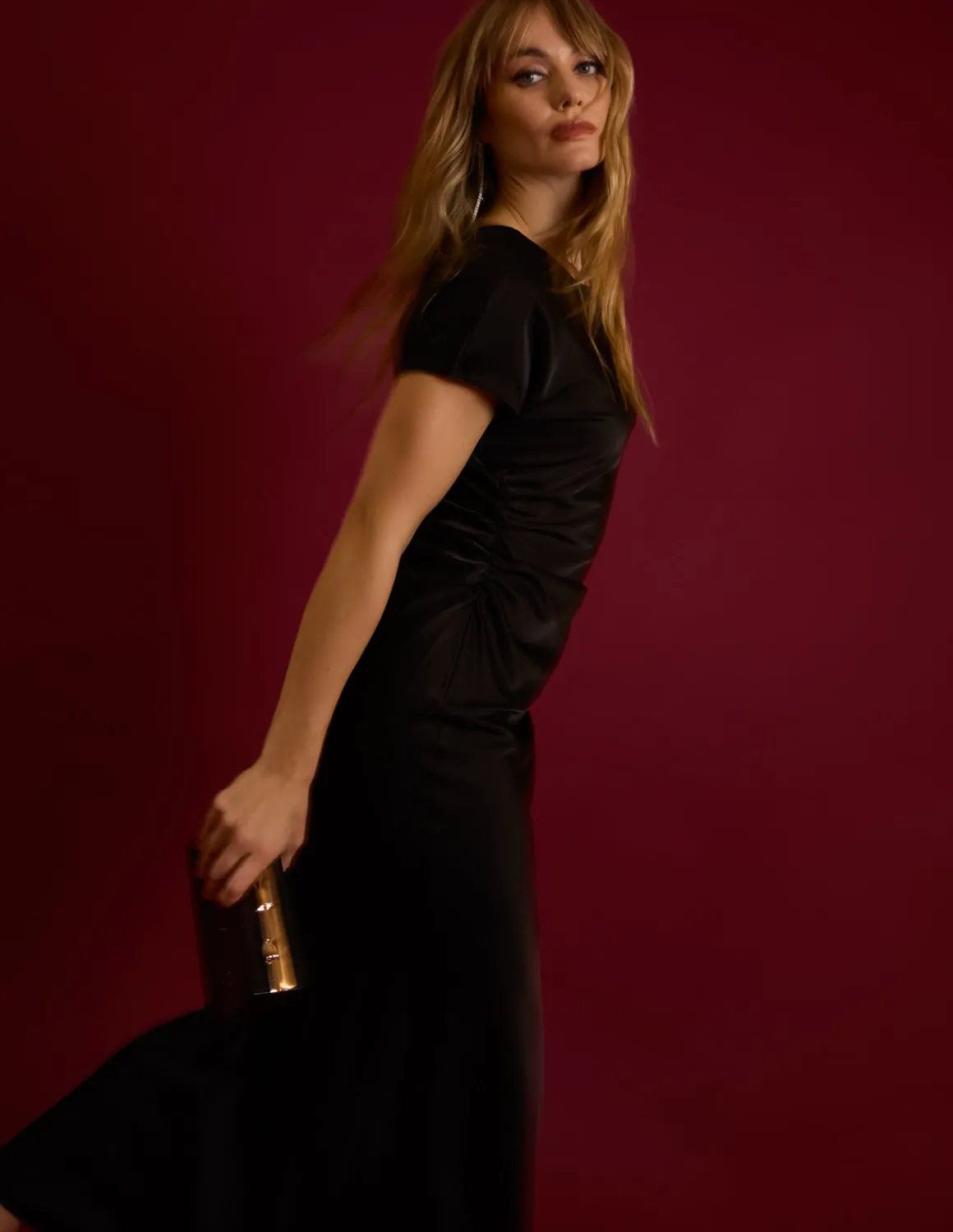 Bias Cut Batwing Slip Dress