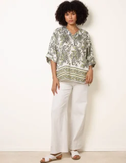 Boxy Short Sleeve Printed Top