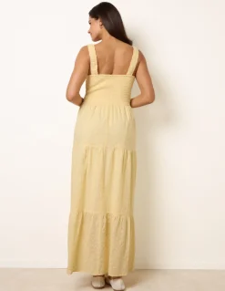 Broderie Button Down Maxi Dress