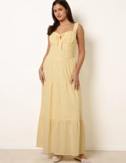 Broderie Button Down Maxi Dress