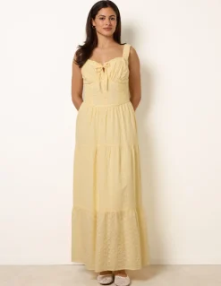 Broderie Button Down Maxi Dress