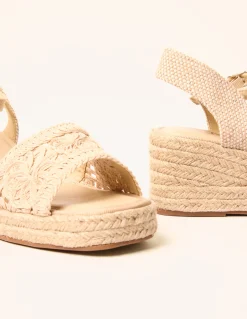 Broderie Detail Platform Sandals