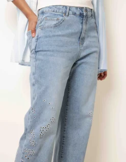 Broidery Side Detail Jeans