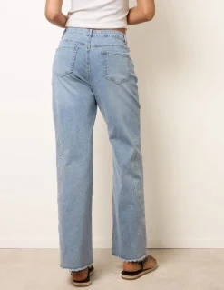 Broidery Side Detail Jeans