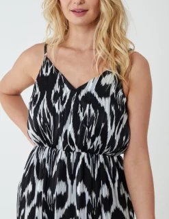 Brushed Print Wrap Dress