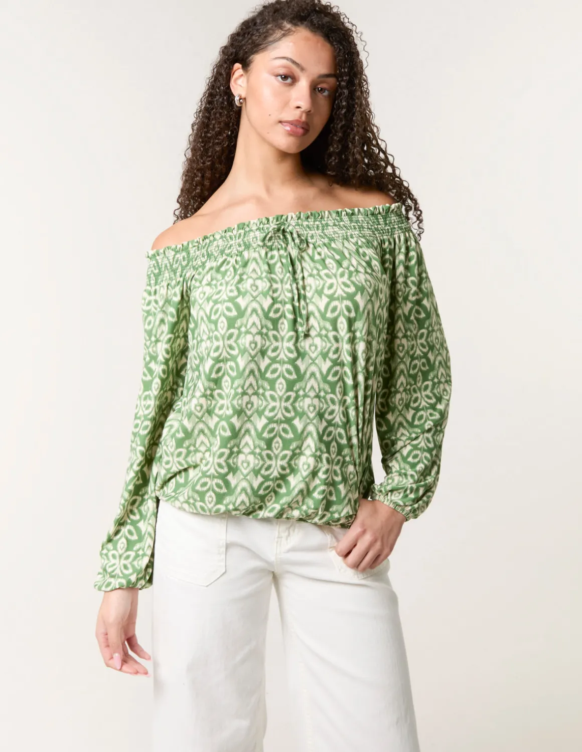 Bubble Hem Bardot Top