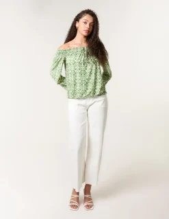 Bubble Hem Bardot Top