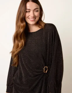 Buckle Metallic Top