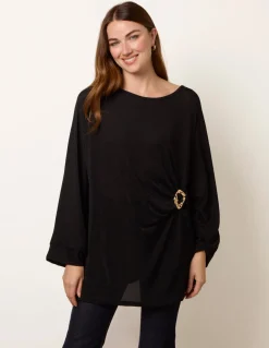Buckle Metallic Top