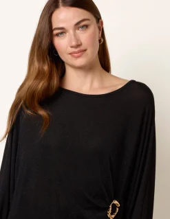 Buckle Metallic Top