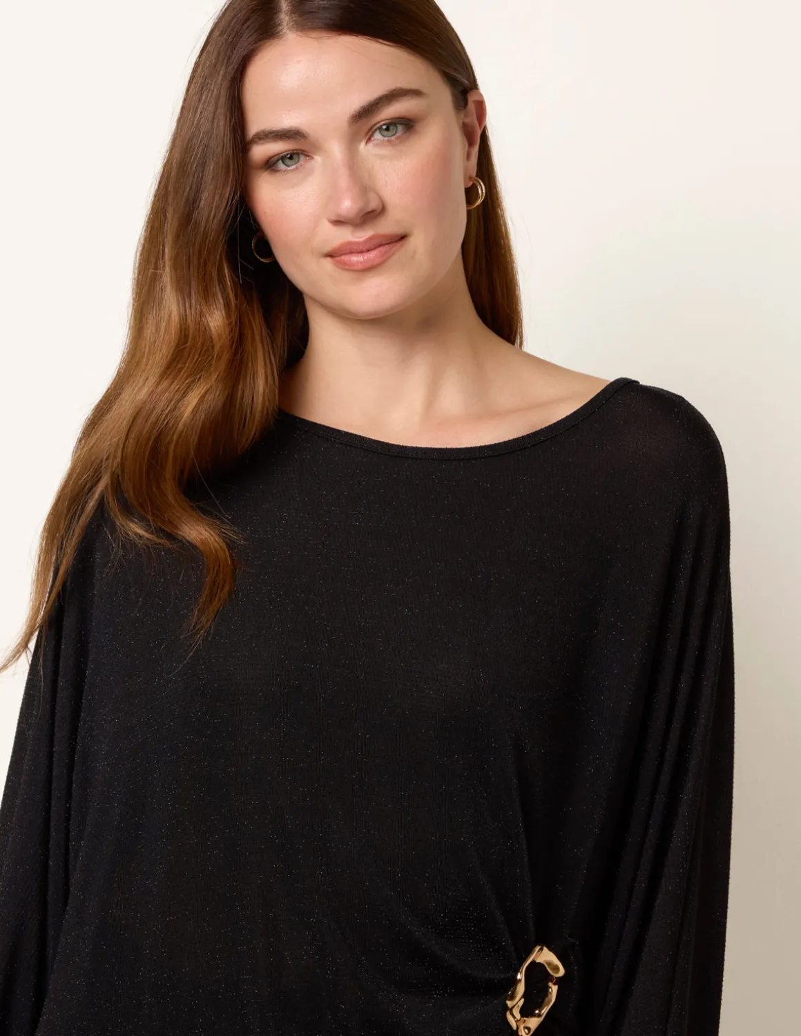 Buckle Metallic Top