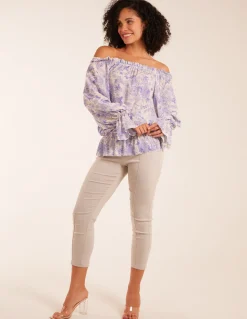 Butterfly Floral Print Gypsy Chiffon Blouse