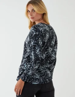 Butterfly Print Knot Top