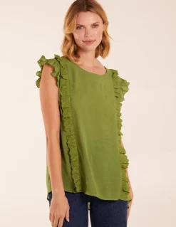 Button Back Frill Top