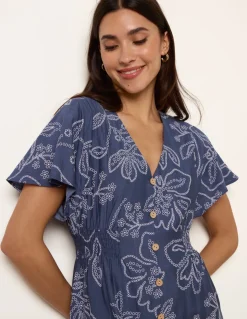 Button Front Midi Dress