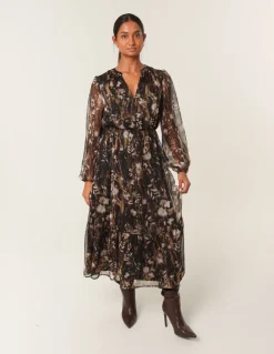 Button Front Midi Dress