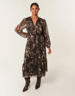 Button Front Midi Dress