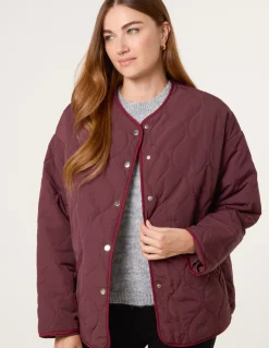 Button Front Quilted Jacket