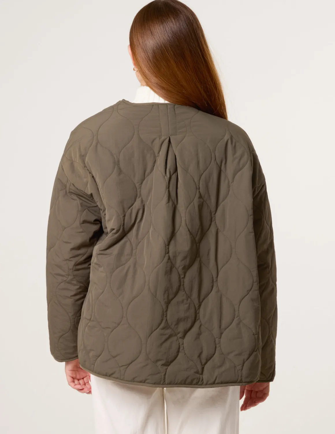Button Front Quilted Jacket
