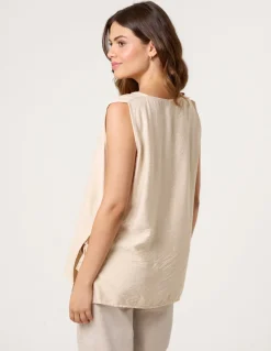Button Through Side Detail Waistcoat Top