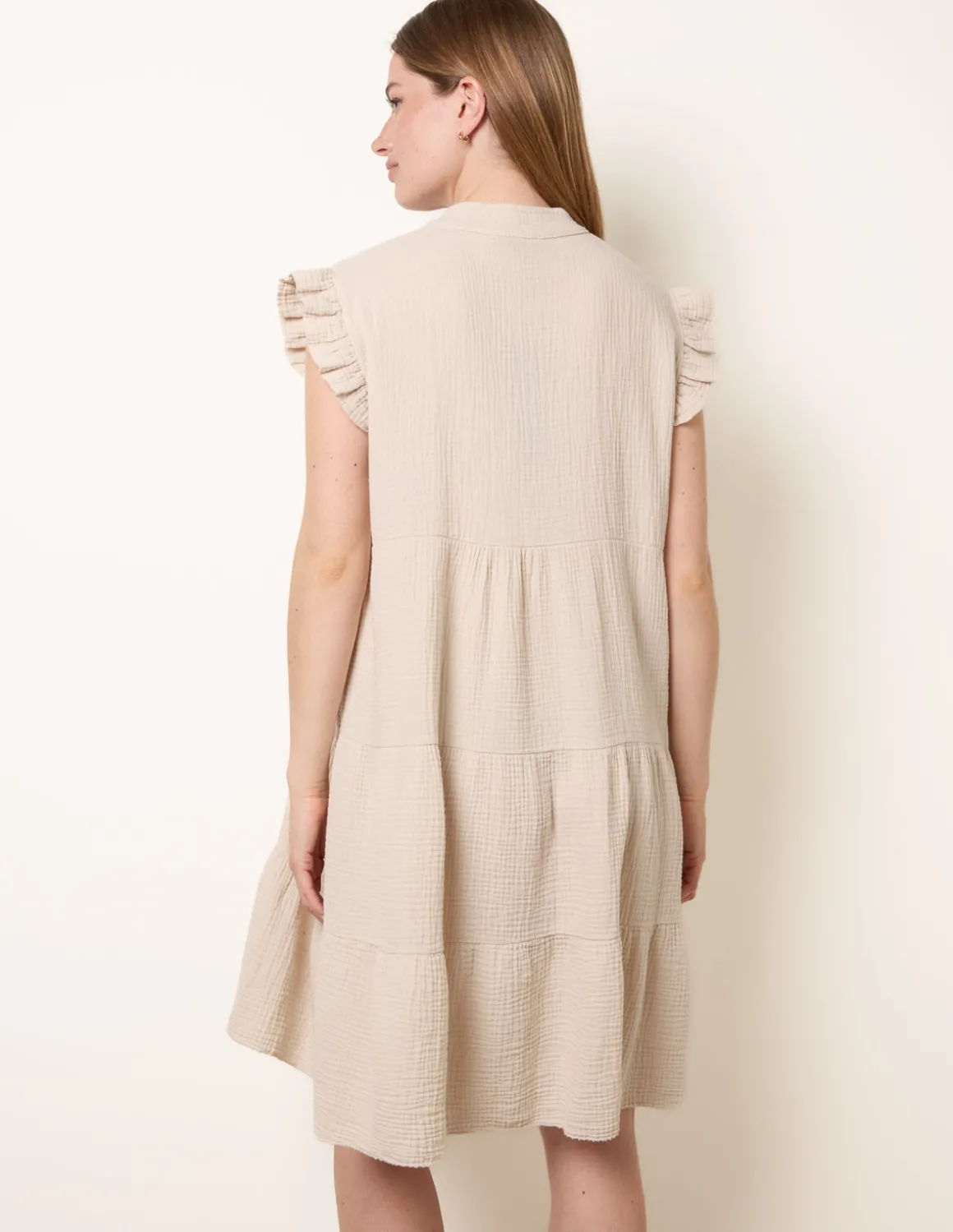 Cheesecloth Frill Sleeve Tunic
