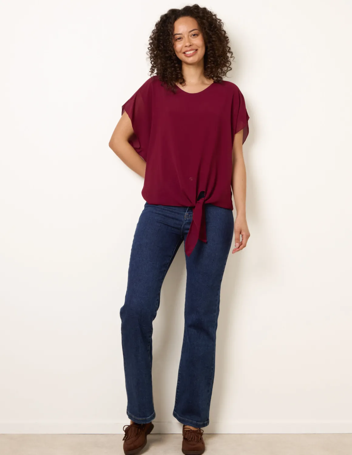 Chiffon Tie Knot Plain Top