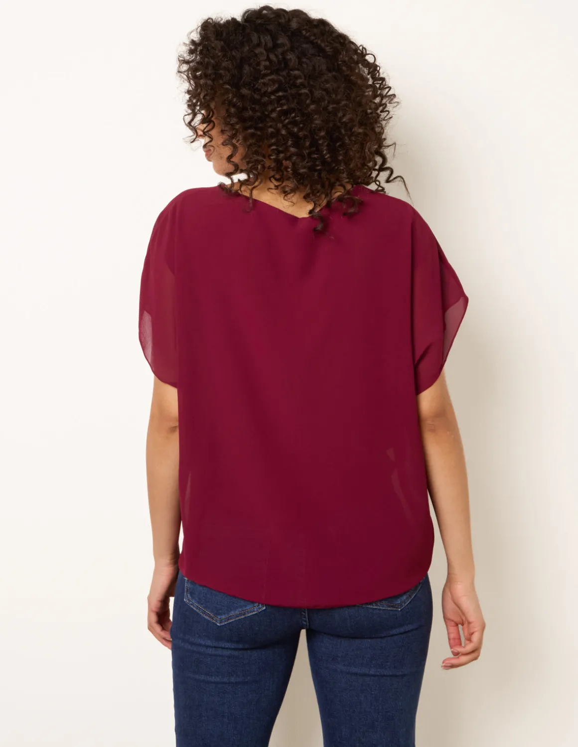 Chiffon Tie Knot Plain Top