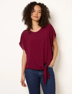 Chiffon Tie Knot Plain Top