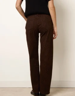 Chocolate Leopard Print Wide Leg Jeans