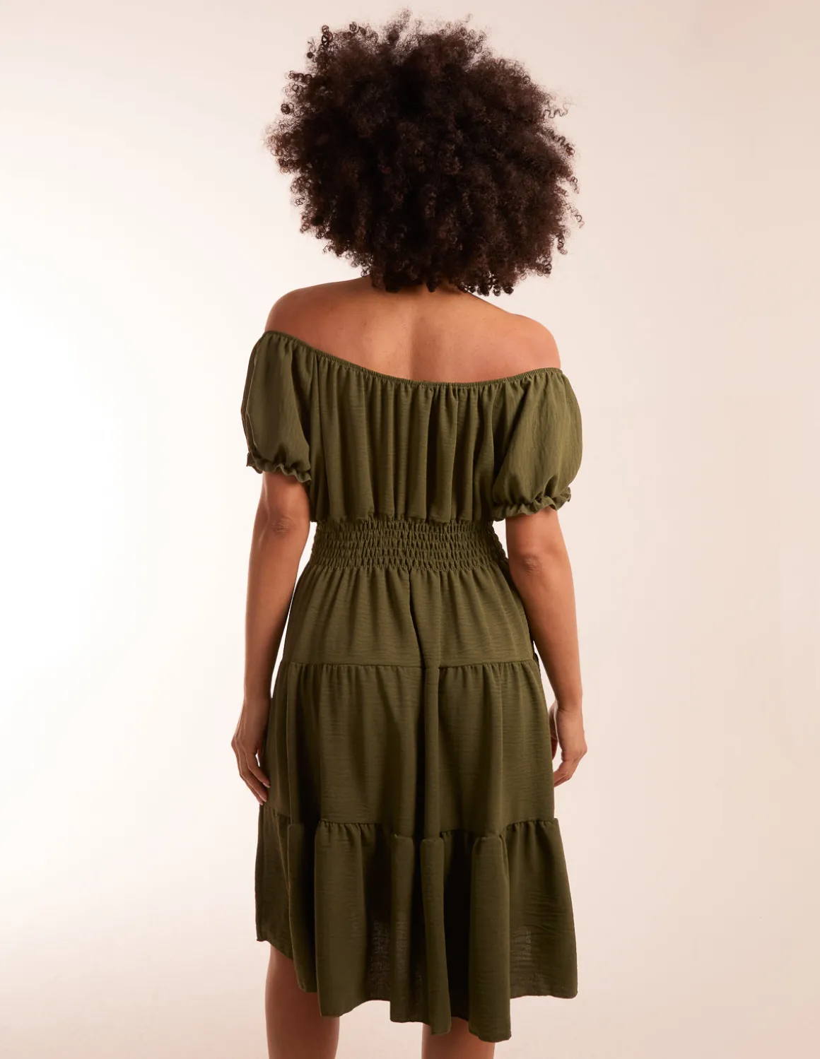 Coconut Button Bardot Dress